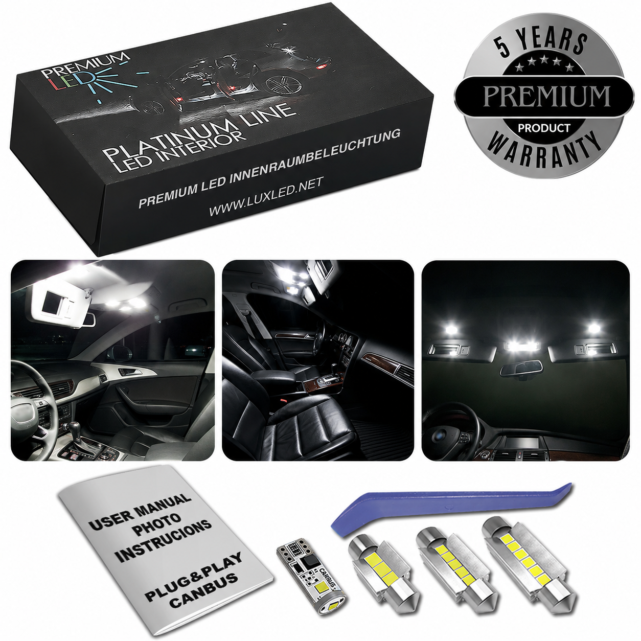 LED Интериорен Комплект за Peugeot 308