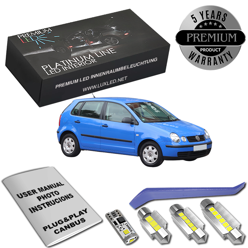 Zestaw LED Oświetlenie Wnętrza VW Polo 9N Canbus