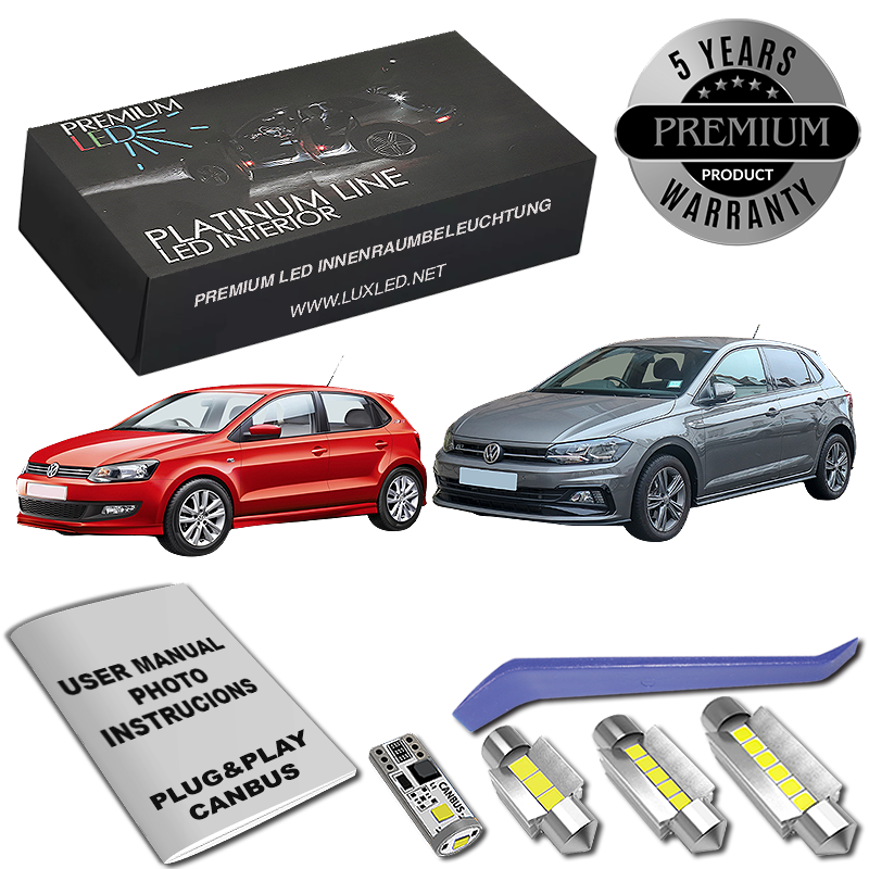 Zestaw LED Oświetlenie Wnętrza VW Polo 6R Canbus
